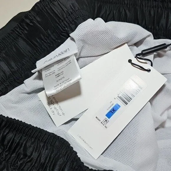 Shark Calvin Klein Swim Shorts Mens XL Mesh Lined Drawstring Trunks Pockets - Picture 5 of 5